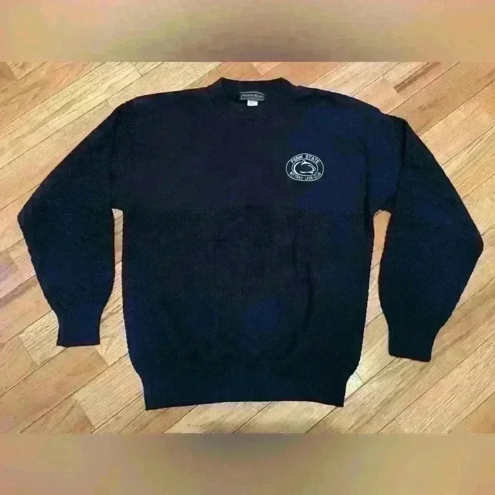 PENN STATE Nittany Lion Club Andrew Rohan Sweater Navy Blue Crewneck Mens Size M